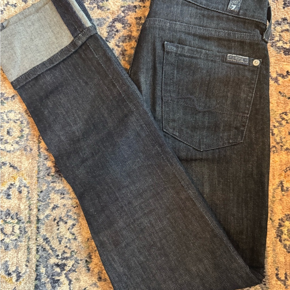 7 For All Mankind Men's Deep Indigo Straight Jeans